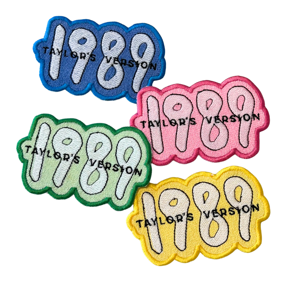 Set 4 Patchuri Textile Brodate 1989 TV