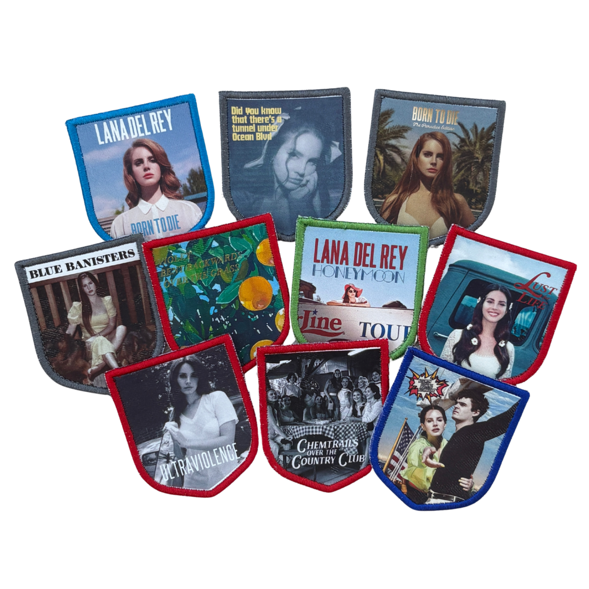 Patchuri albume Lana del Rey brodate set 10 individuale/set