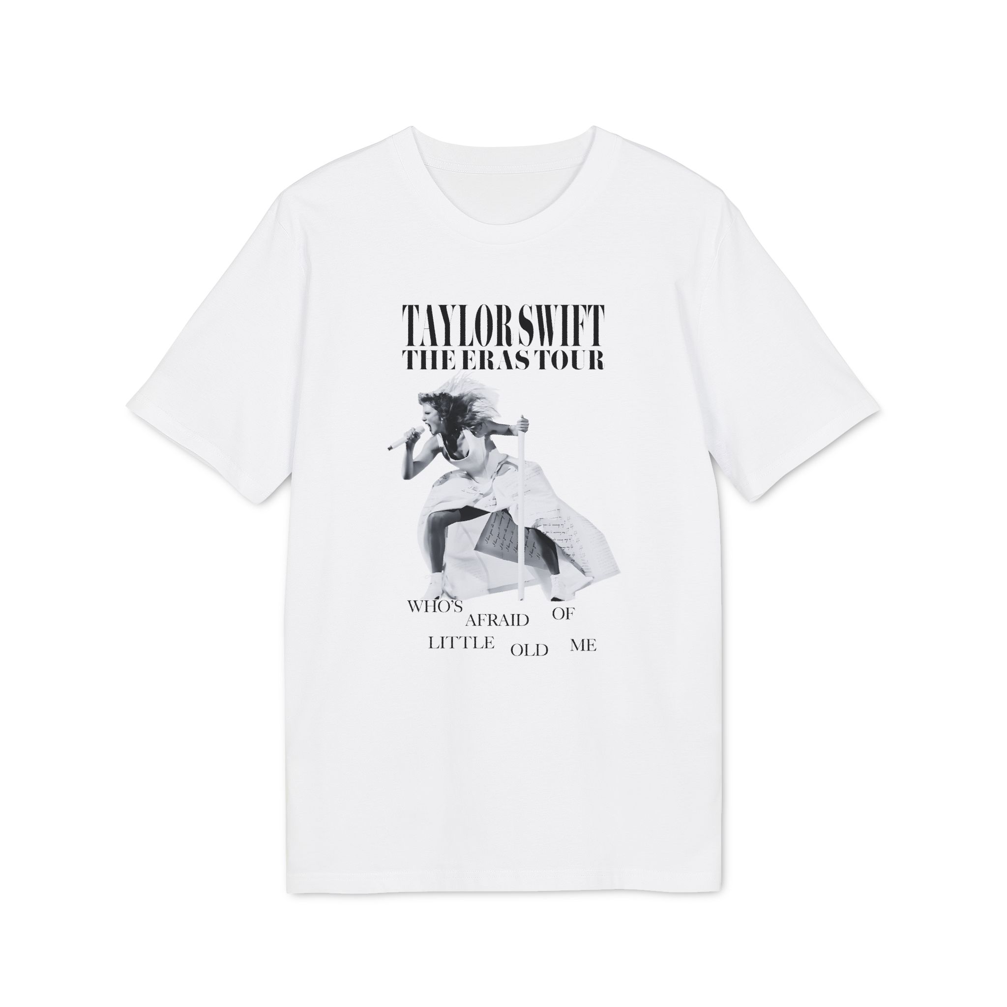 The Eras Tour Who's Afraid Of Little Old Me TTPD tricou alb imprimat Color Overlay