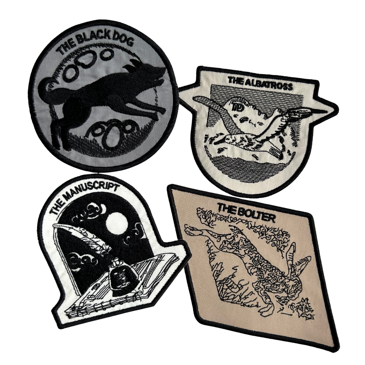 Patchuri Textile TTPD in 4 variante - The Bolter, The Black Dog, The Albatross, The Manuscript