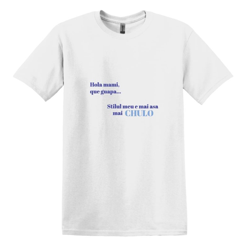 Tricou Alb cu broderie Hola Mami Que Guapa