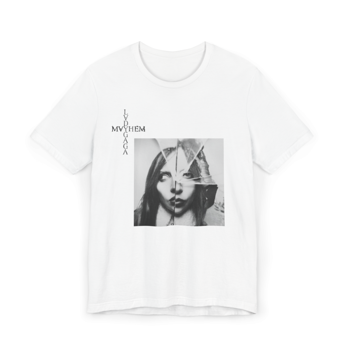 Mayhem Lady Gaga - tricou alb unisex printat DTG fata