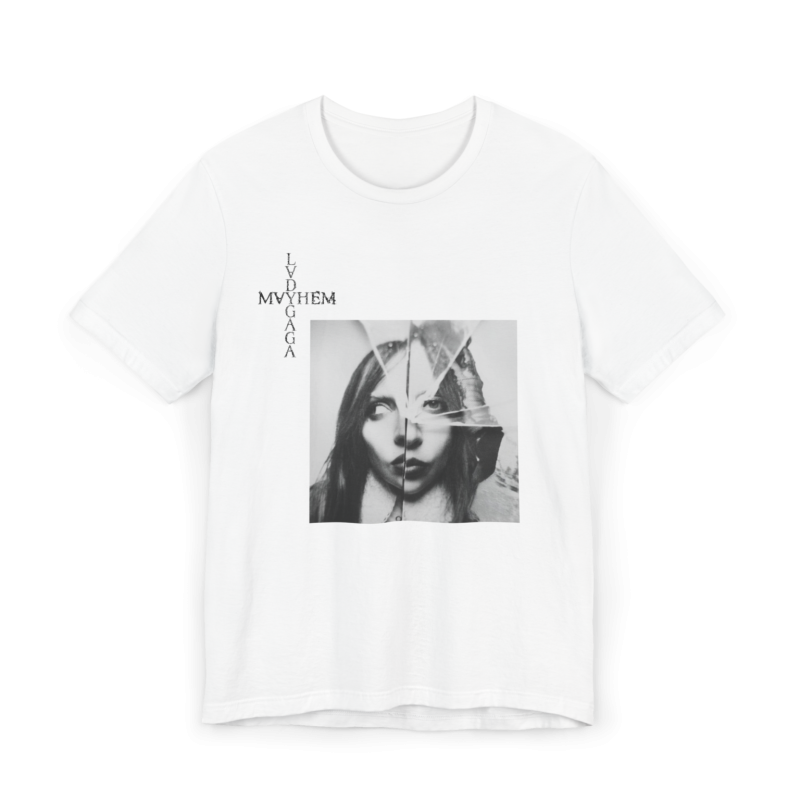Mayhem Lady Gaga - tricou alb unisex printat DTG fata