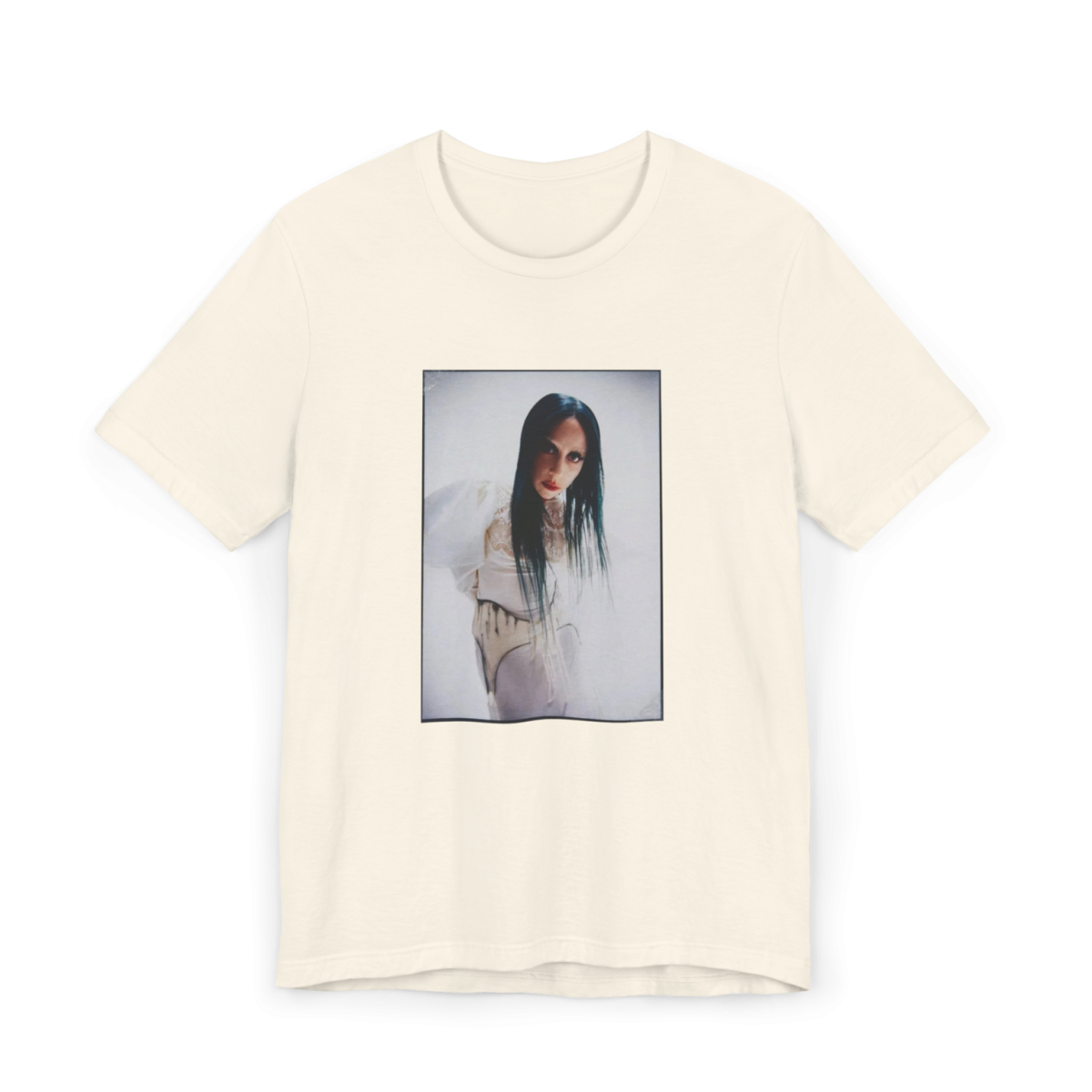 Mayhem Lady Gaga - tricou crem unisex printat DTG fata