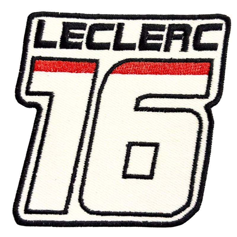 Patch Formula 1 Charles Leclerc 16 – Emblemă adezivă personalizată pentru haine și accesorii