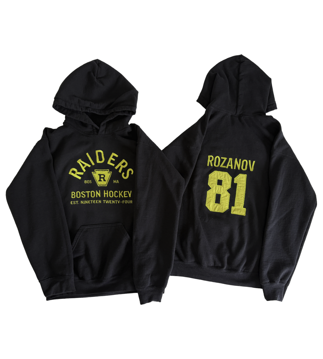 Heated Rivalry Ilya Rozanov Hanorac Brodat Negru fata-spate Raiders Boston 81