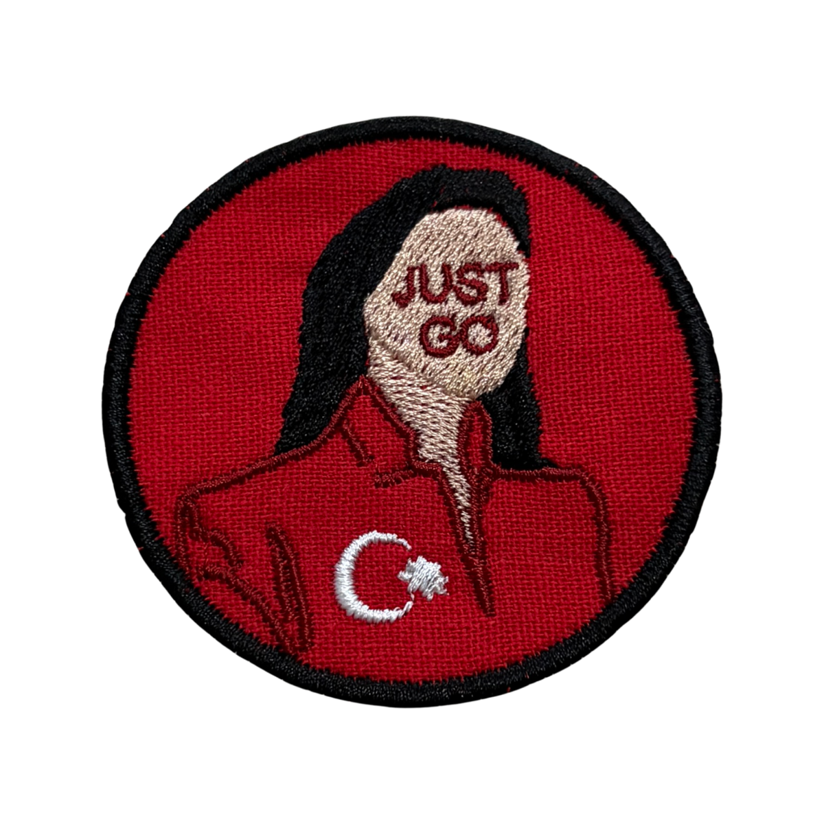 Patch Brodat Just Go, Jiva, Eurovision 2026 Azerbaijan - aplicare cu fierul de călcat sau de cusut